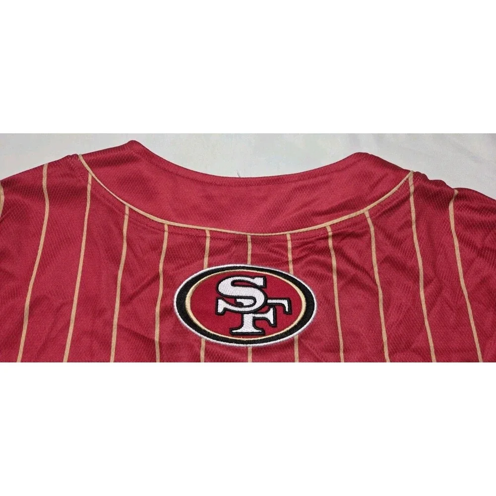San Francisco 49ers Baseball Jersey Red And Gold Stripes Size Medium NWT